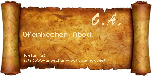 Ofenbecher Abod névjegykártya